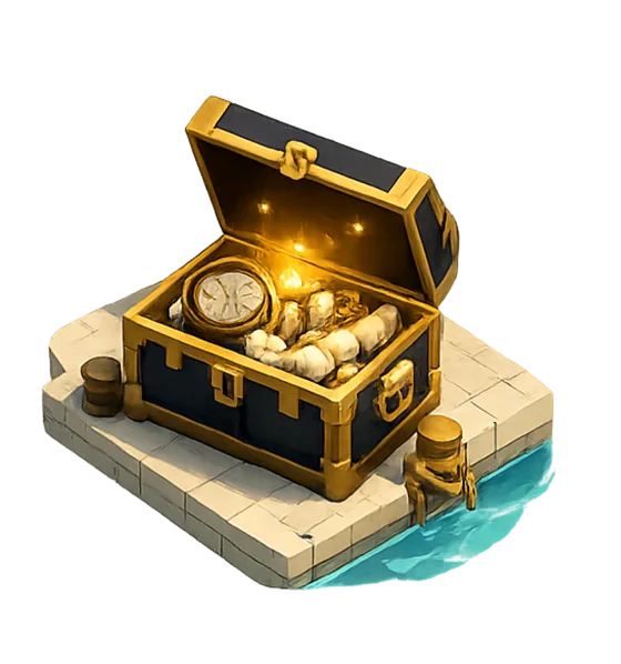 An open treasure chest